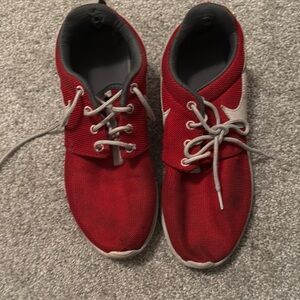 Nike Red and Gray Athletic Shoes